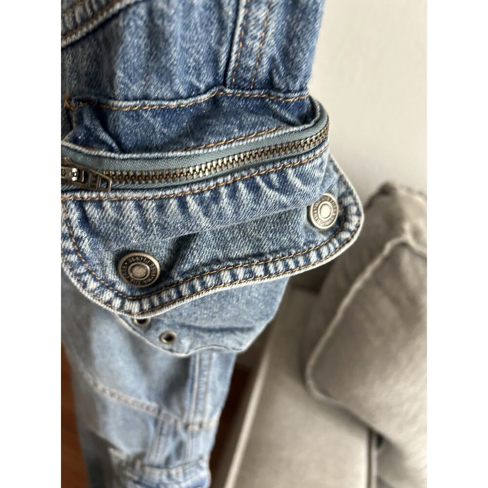 Free People Call Me Crazy Cargo Jeans 26 We The Free Grommet Waist Blue - Picture 5 of 16